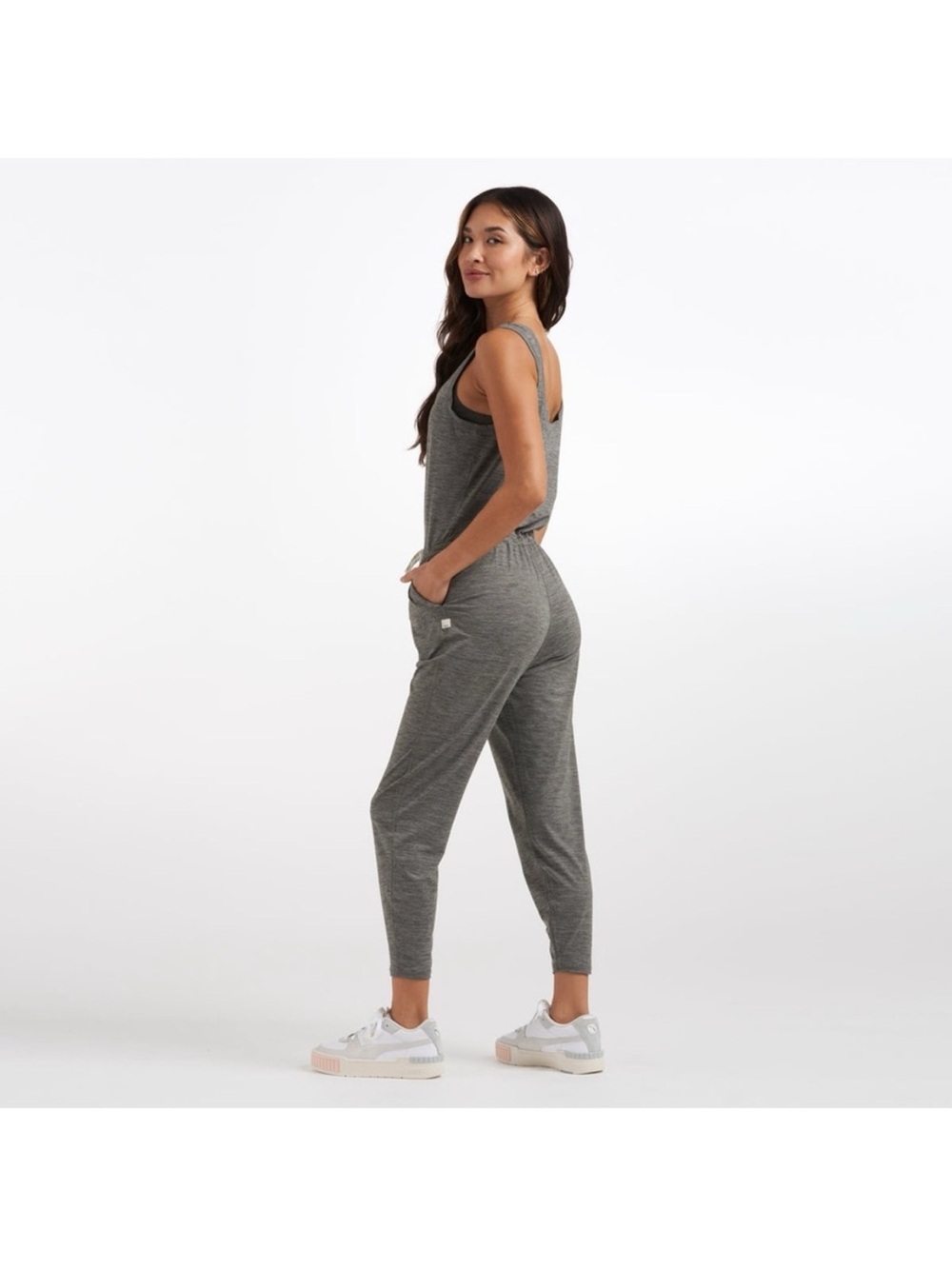 Vuori Gray Sleeveless Jogger Jumpsuit - Picture 2 of 5